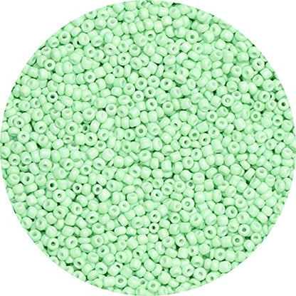 5000pcs Light Green Glass Seed Beads Bulk, Small Tiny Waist Spacer Beads for Bracelet, Necklace Jewelry Making, DIY Craft Projects(3mm 8/0) - color: Light Green, size: 3mm