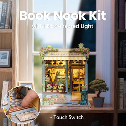 Fsolis Book Nook Kit Miniature House - color: Anna's Blue Blossom