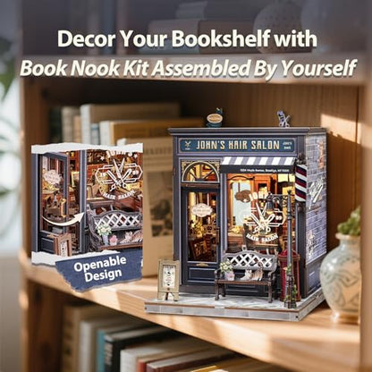 Fsolis Book Nook Kit - 3D Puzzles for Adults (John's Hair Salon) - color: John's Hair Salon
