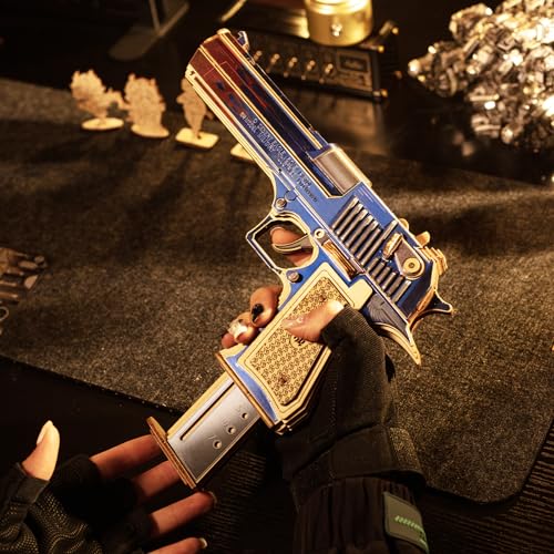 MU 3D Wooden Puzzle for Adults Model kit Building Wood Desert Eagle, Toy Wooden Puzzles Gun, DIY Kits for Men Gifts Birthday Collectible Hobbies Kit - color: Desert Eagle