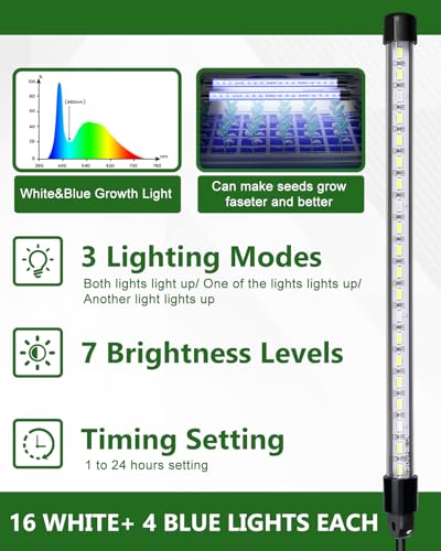 joyhalo 40 Cell Seed Starter Kit with Grow Light and Heating Mat - size: 40 Cell