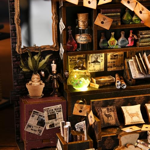 TOYQI Book Nook Kit, DIY Miniature Dollhouse Kit for Adults and Teens - color: House of Magic