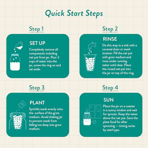 Modern Sprout Mason Garden Jar - Self-Watering Hydroponics Kit - Basil - color: Basil, size: Garden Jars
