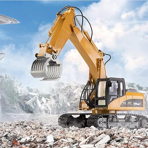 Top Race Excavator TR-215/211 2.4Ghz Remote Control Metal Excavator Construction Toy with Transmitter
