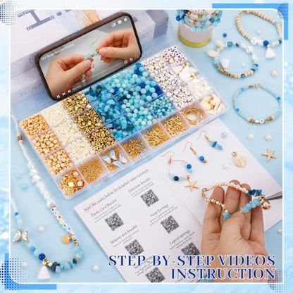 Wurosi Jewelry Making Supplies Kit, Bracelet Making Kit for Adult - color: Blue
