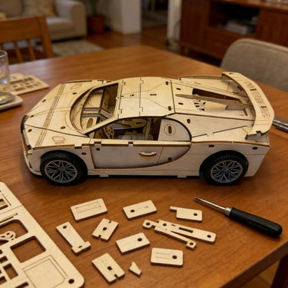 Adult 3D Wooden Sports Car Puzzle Set - style: Sports car