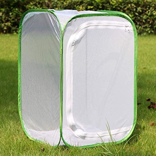 RESTCLOUD Professional Butterfly Habitat Insect Cage Caterpillar Enclosure Pop-up Polyester Bottom for Easier Clean - size: 15.7 x 15.7 x 23.6 inches
