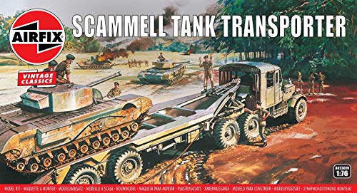 Airfix Model Tank - A02301V Scammel Tank Transporter, Plastic Model Kits for Adults & Kids 8+, 1:76 Scale, Skill Level 2, WW2 Theme Military Models, World War 2 Tanks - style: Scammel Tank Transporter