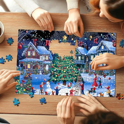Blueforest 1000 Piece Community Christmas Tree Jigsaw Puzzle for Adults - color: Community Christmas Tree