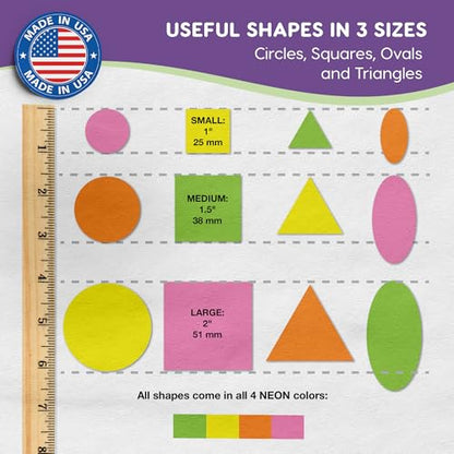 Circle Square Oval Triangle Cutouts, Neon, 676 Piece, Classroom Decor - color: Neon - Circle, Triangle, Square, Oval