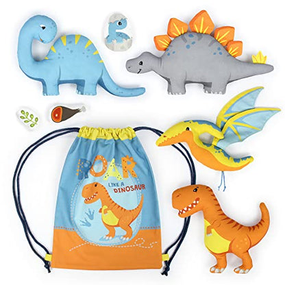 kullaloo Sewing kit for Kids Beginners - DIY Craft for Girls & Boys - Cut & Sew Fabric Panel Dinosaur (Dino Friends) - color: Dino Friends
