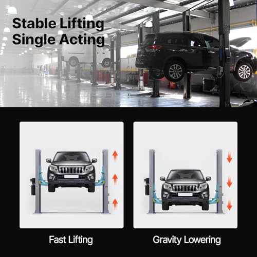 Vevor 110V 10 Quart Hydraulic Power Unit Automotive Hydraulic Pump Dump Trailer Vehicle Mounted Lifter Auto Shop Repair Car Lift Power Unit for Two and Four Post Lift Auto Hoist - size: 10 Quart, style: Single Acting