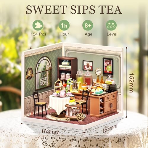 Super Creator-Mini Blocks Model Building Set for Adults, Miniature Plastic House Kit Super Store-Building Blocks Toys for Adults, DIY Crafts/Hobbies for Adults (Sweet Sips Tea) - style: Sweet Sips Tea