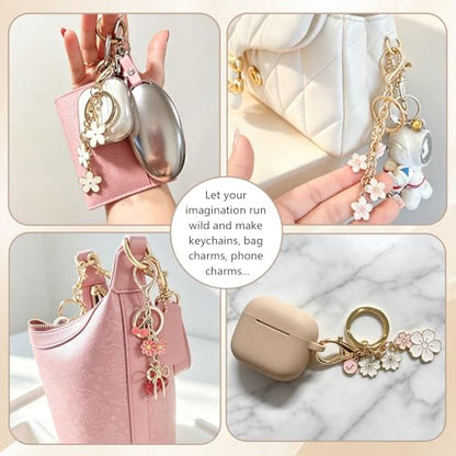 sunla 20pcs Gold Keychain Making Kit with Key Rings Lobster Clasp Chain, Metal Bag Charm Kits for DIY Craft Jewelry Making - color: Gold-20pcs
