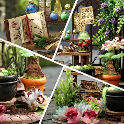 Flever Dollhouse Miniature DIY House Kit Creative Room Dream Bottle Series with Furniture for Romantic Valentine's Gift (Magic Garden) - color: Magic Garden