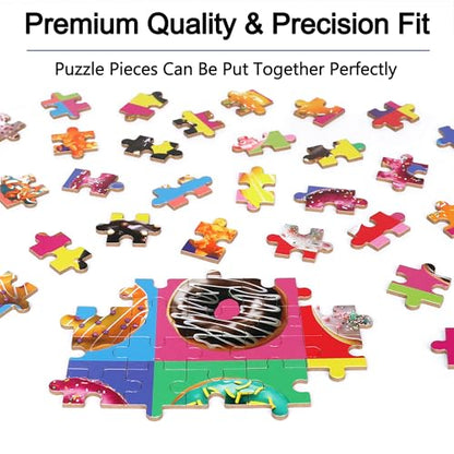 LELEMON Puzzles for Kids Ages 4-6,100 Piece Puzzles for Kids in Metal Box - color: 12pcs Donut