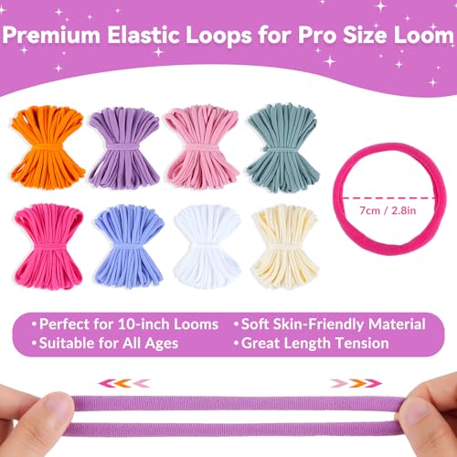 PREBOX 10’’ Potholder Weaving Loom Kit Refill Loops, DIY Crafts Supplies for Kids & Beginners, 224 Colorful Loops to Make 4 Large Pot Holders - color: Loops Refill - Plus