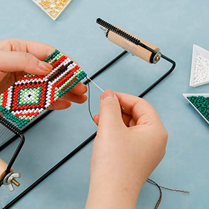 PP OPOUNT Value Bead Loom Kit, 11343 PCS Loom Beading Supplies with Lots of Seed Beads, Complete Jewelry Making Tools and Accessories, Beading Loom Kits for Adults Jewelry Making Bracelets Belts - size: 11343 PCS