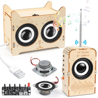 Poraxy Science Kits for Kids Age 8-12, STEM Toys for 8-13, Build Your Own Bluetooth Speaker Radio, Engineering Electronics DIY Set, Birthday Gifts for 9 10 11 14 15 16 Year Old Teen Boys Girls