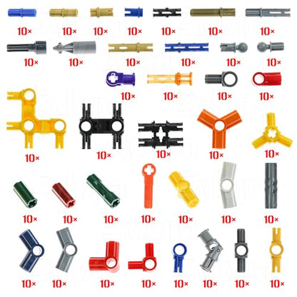 370 Pcs Technic-parts Pin Set Wheels-Axles-Pneumatic-ball and socket jonts