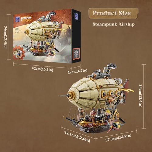 PANTASY Steampunk Airship Building Set for Adults - size: Steampunk Airship