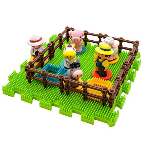 PicassoTiles PTB100 100pcs Hedgehog Shape 3D Building Blocks Tiles Farm Theme Set Learning Playset STEM Toy Set Educational Kit Child Branin Development Preschool Kindergarten Toy - color: Multicolored