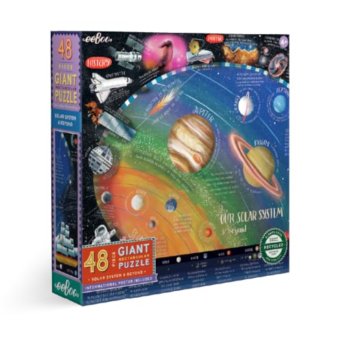 eeBoo Solar System 48 Giant Piece Children's Puzzle, 30" x 24" - style: Solar System & Beyond