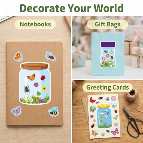 Bug Jar Make a Face Stickers 24 Sheets, Insect Crafts for Kids - color: Bugjar