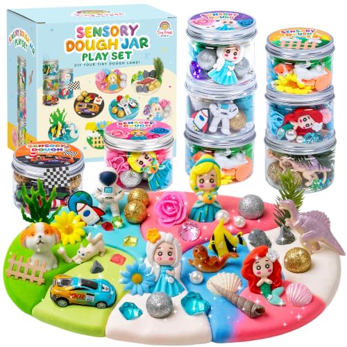 8-Pack Sensory Dough Jars, Reusable Play Kit for Kids, Non-Toxic