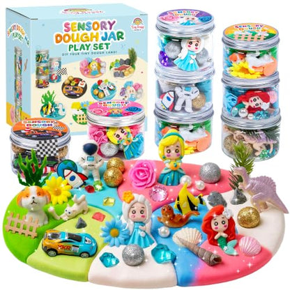 8-Pack Sensory Dough Jars, Reusable Play Kit for Kids, Non-Toxic