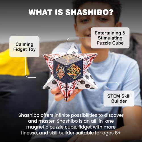 Shashibo DODECA Magnetic Puzzle Cube, Stress Relief Fidget Toy - color: Arctic, size: DODECA