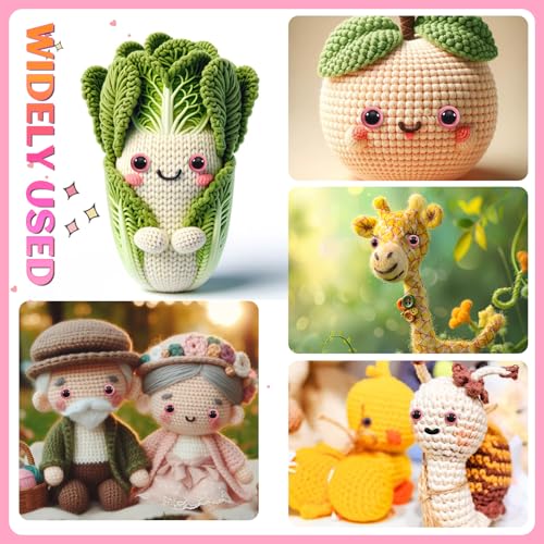 TOAOB 60pcs 12mm Pink Safety Eyes for Crocheting Craft Stuffed Animals Eye - color: Pink
