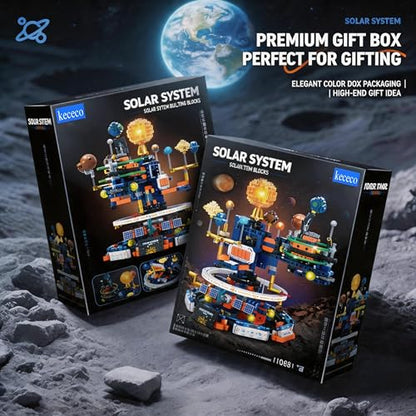 Solar System Globe Building Set, 1140 Pcs STEM Planet Assembly Model for Teens