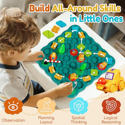 STEM Board Games Kids Toys, Maze Brain Teaser Puzzles Learning Games, Logic Road Track Building Blocks Educational Montessori Preschool Birthday Boys Girls Gifts for Kids Ages 3 4 5 6 7 8 Year Old - size: 40 PCS