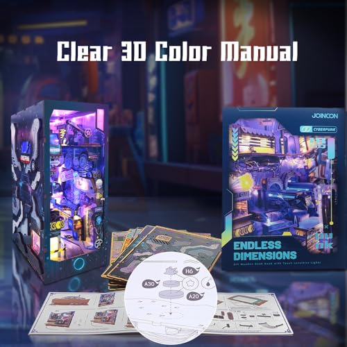 DIY Book Nook Cyberpunk Dollhouse Kit 3D Wooden Puzzle for Adults - color: Sq-18