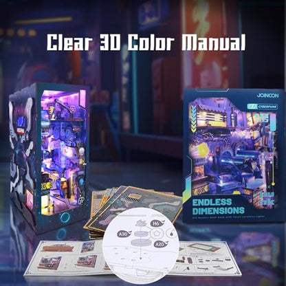 DIY Book Nook Cyberpunk Dollhouse Kit 3D Wooden Puzzle for Adults - color: Sq-18