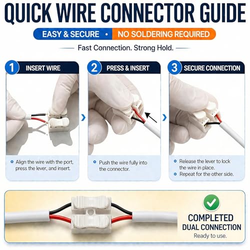 3.28ft White USB Pigtail Cable 5-Pack with Wire Connectors - color: Black, White