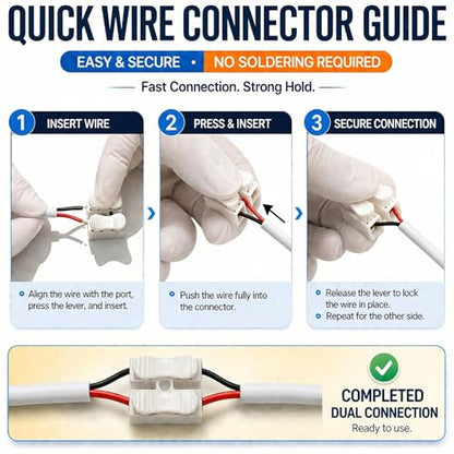 3.28ft White USB Pigtail Cable 5-Pack with Wire Connectors - color: Black, White