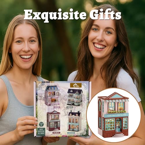 Flever Dollhouse Miniature DIY House Kit Creative Room with Furniture for Romantic Valentine's Gift (Manxing Dessert Shop) - color: Manxing Dessert Shop