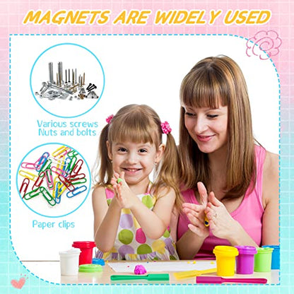 Honoson Magnet Wands for Kids Classroom Educational Learning Kits Rainbow Magnetic Wand Bulk 8 Inch Preschool Science Experiment Tools Learning Toys Bingo Games, 6 Colors (12 Pcs)