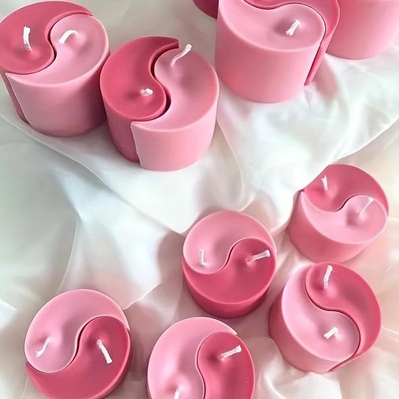 Candle Molds - Silicone Mold for Candles Making, DIY 3D Moulds for Soy Wax, Beeswax, Scented Candle, Valentine's Day Gifts (Tai-ji) - color: Tai-ji