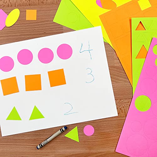 Circle Square Oval Triangle Cutouts, Neon, 676 Piece, Classroom Decor - color: Neon - Circle, Triangle, Square, Oval