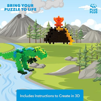 Plus Plus Puzzle By Number, T-Rex - 250 Piece Dinosaur Building Block Set - style: T-Rex