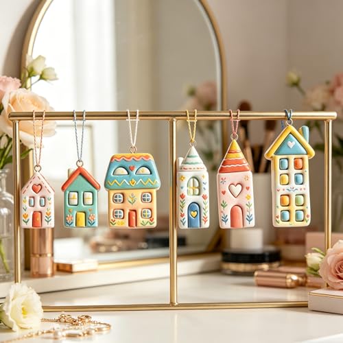 6 Pcs Cute House Polymer Clay Cutters Set - Charming Home Shapes Clay Cutters for Polymer Clay Jewelry Making, Perfect Housewarming Gift - color: New home