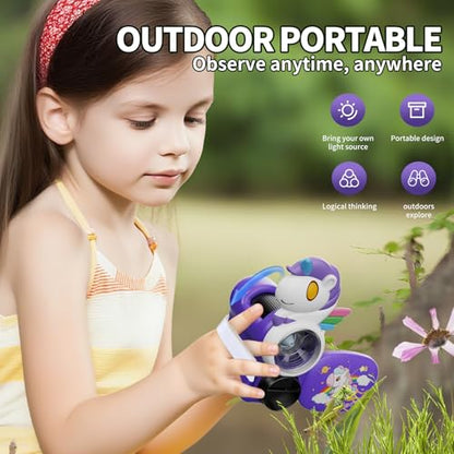 1600X Handheld Microscope for Kids 2" IPS Screen Kit Mini Pocket Digital Microscopes STEM Science with Slides Photo Video Rechargeable Portable Scope Gift for Ages 6-12 (Purple) - color: Purple