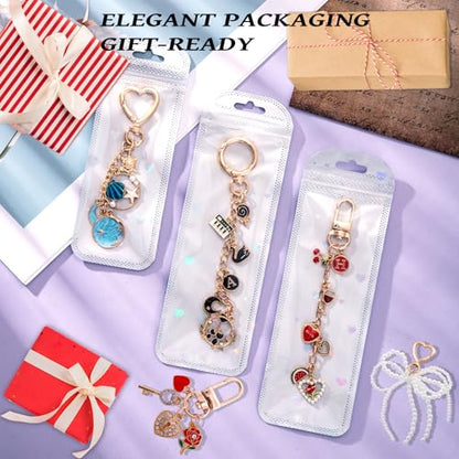 Wurosi 544Pcs Bag Charm Kit, Charms Lip Gloss Keychain Making Kit - color: 544 Pcs Gold Keychain Kits