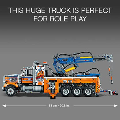 LEGO Technic Heavy-Duty Tow Truck 42128 with Crane Toy Model Building Set, Engineering for Kids Series - style: Standard Packaging
