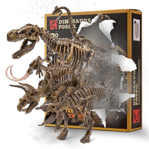 VIBIRIT Dig Up Dinosaurs Skeleton Set,Dinosaur Digging Fossil Kit Model Toys,Excavation Kits for kids5-12year,Educational Realistic Toys for Kids,Boys,Girls - style: Random