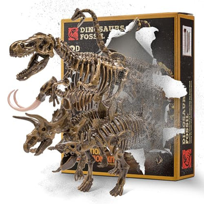 VIBIRIT Dig Up Dinosaurs Skeleton Set,Dinosaur Digging Fossil Kit Model Toys,Excavation Kits for kids5-12year,Educational Realistic Toys for Kids,Boys,Girls - style: Random