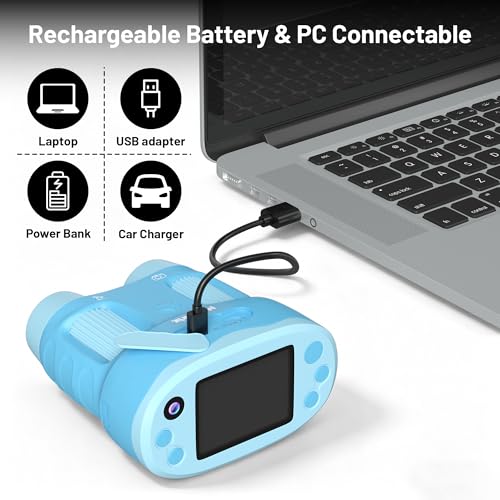 1000X Handheld Microscope for Kids 2.0" Screen 32GB Card Included - color: Blue